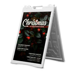 Christmas Red Berries 2' x 3' Street Sign Banners
