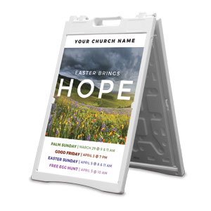 Easter Brings Hope Flowers 2' x 3' Street Sign Banners