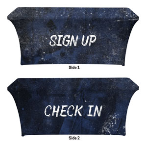 Blue Revival Sign Up Check In Stretch Table Covers
