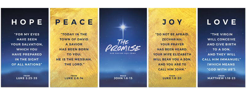 Banners, Christmas, The Promise Contemporary Set, 3 x 5