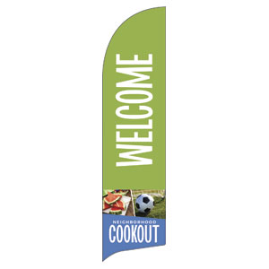 Neighborhood Cookout Activities Flag Banner