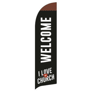 I Love My Church Heart Flag Banner