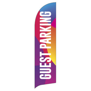 Curved Colors Guest Parking Flag Banner