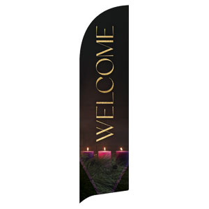 Celebrate Advent Candles Flag Banner