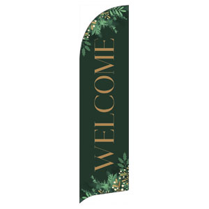 Christmas Gold and Green Flag Banner
