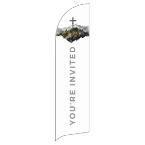 Easter Sunday Cross Invited Flag Banner