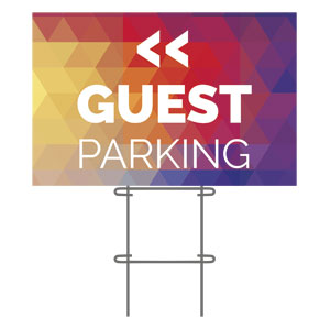 Geometric Bold Guest Parking 36"x23.5" Large YardSigns
