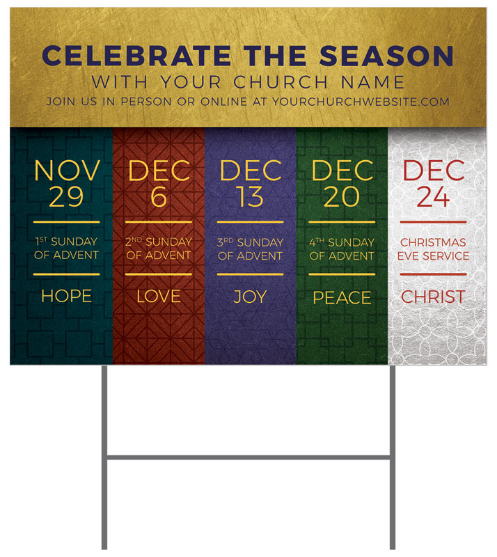 Yard Signs, Christmas, Celebrate The Season Advent, 18 x 24