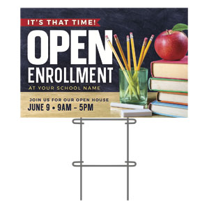 Open Enrollment Time 36"x23.5" Large YardSigns