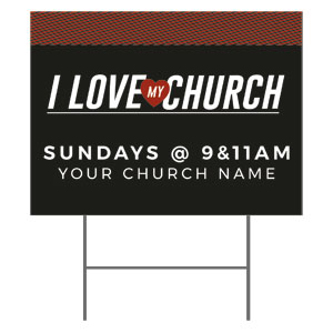 I Love My Church Heart 18"x24" YardSigns