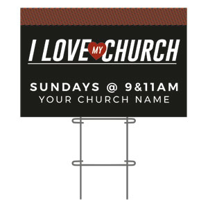 I Love My Church Heart 36"x23.5" Large YardSigns