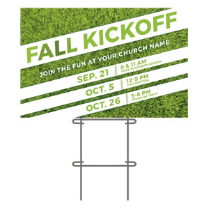 Fall Kickoff Grass 36"x23.5" Large YardSigns