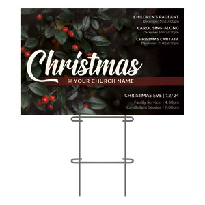 Christmas Red Berries 36"x23.5" Large YardSigns