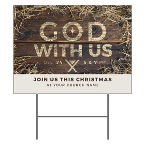 God with Us Straw 18"x24" YardSigns