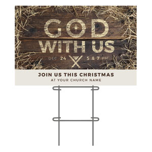 God with Us Straw 36"x23.5" Large YardSigns