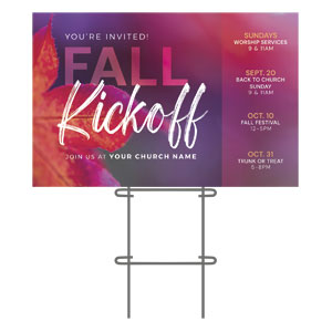 Fall Kickoff Leaf 36"x23.5" Large YardSigns