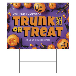Trunk or Treat Invited 18"x24" YardSigns
