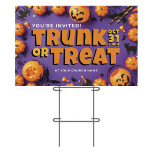 Trunk or Treat Invited 36"x23.5" Large YardSigns